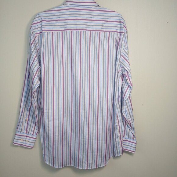 ALAN FLUSSER STRIPPED LONG SLEEVE BUTTON DOWN MENS SHIRT SIZE MED NWT - Picture 3 of 5